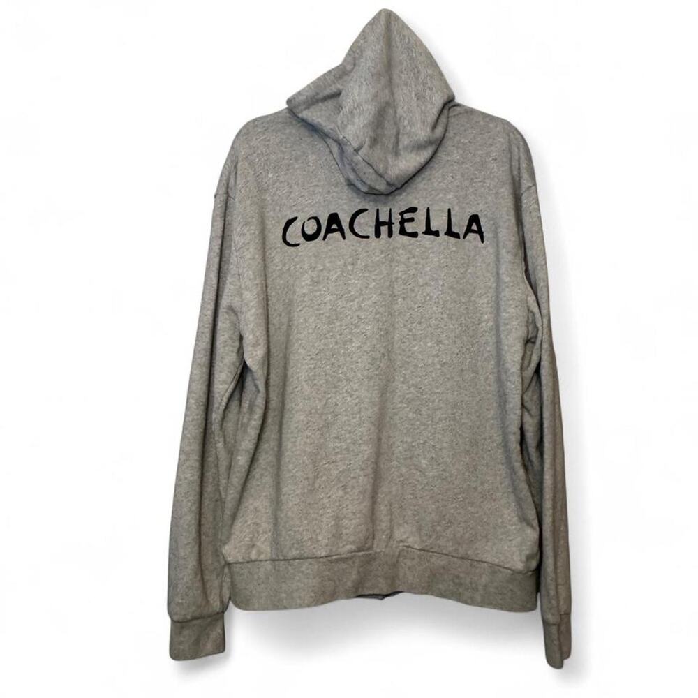 NEW H&M x Coachella Music Festival Collab Heather Off-White Zip-Up Hoodie — XL